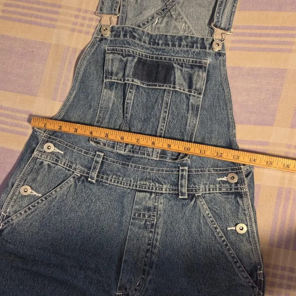 Vtg Eeyore Denim Womens Disney Overall Shorts Winnie The Pooh 90s Y2k Flowers - Picture 6 of 9